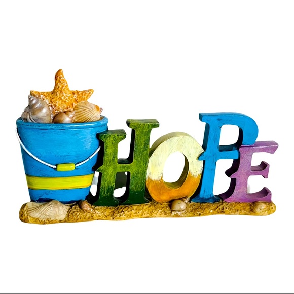 Hope Figurine Statue Beach Nautical Seaside Decor Sign 11" Long - Picture 1 of 7